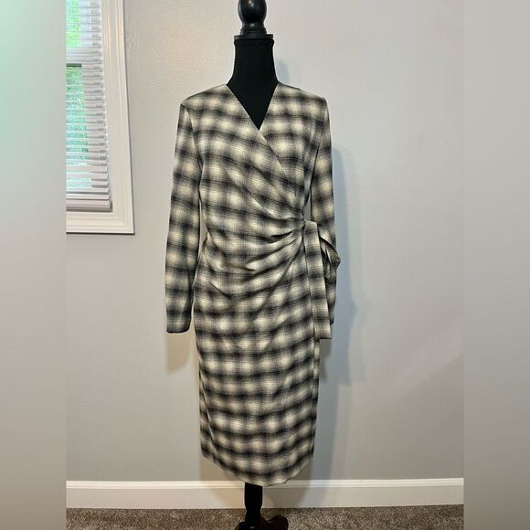 MARELLA Como Plaid Wrap Dress - Picture 1 of 7